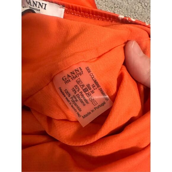 NEW COLUMBINE WRAP-EFFECT FLORAL-PRINT HALTERNECK SWIMSUIT IN TOMATO RED 38/M/6 - Picture 8 of 8